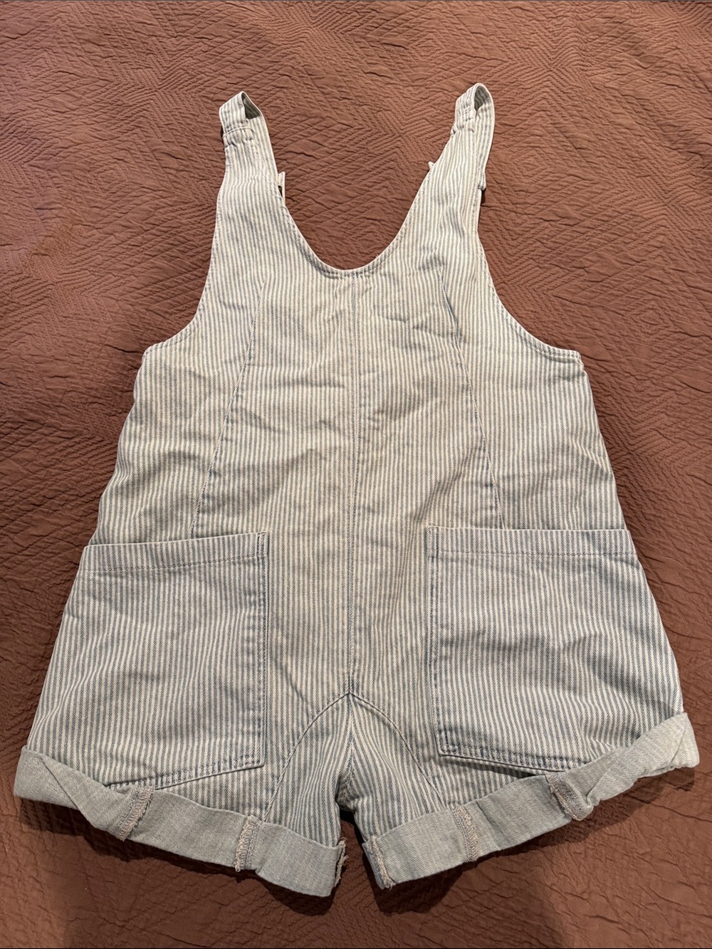 Free people railroad striped overalls